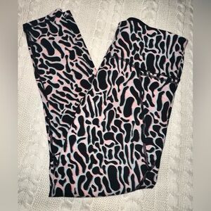 Sweaty Betty The Power 7/8 Legging 24” Length Black Pink Patterned Size Small